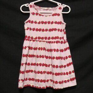 H&M | 2-4 years | Sleeveless Pink Summer Dress With Allover Strawberry Print